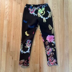Cynthia Rowley Black Floral Skinny Pants